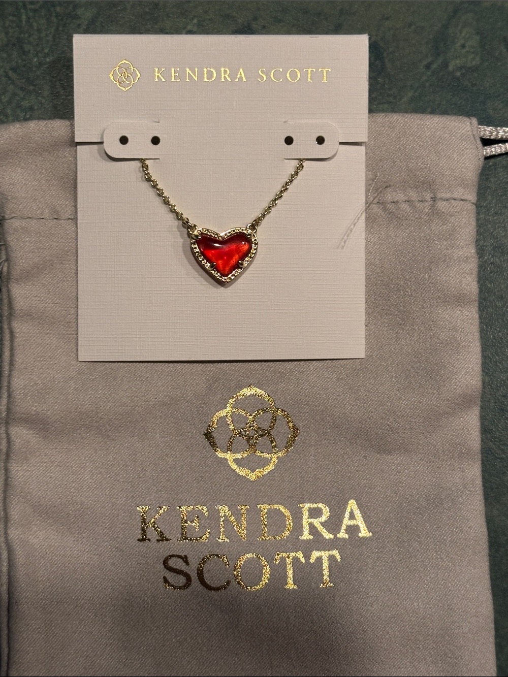 Brand new Kendra Scott Gold-Tone Necklace with Red Heart Pendant